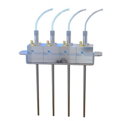 Ultrazvukové rozprašovacie trysky pre skúmavky na odber krvi